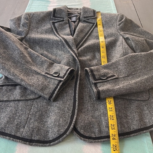 Norton McNaughton Wool Blend Ribbon Trim Detail Long Sleeve Blazer‎ Jacket - Picture 9 of 9